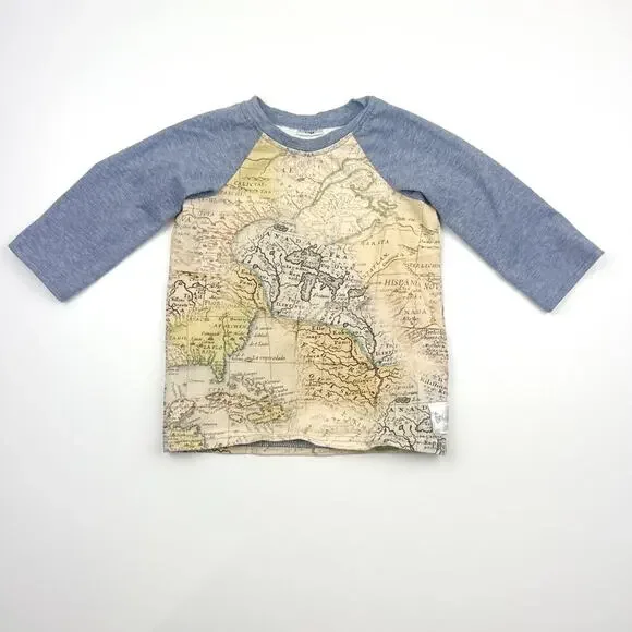 Handmade Map Raglan Tee - Picture 2 of 7
